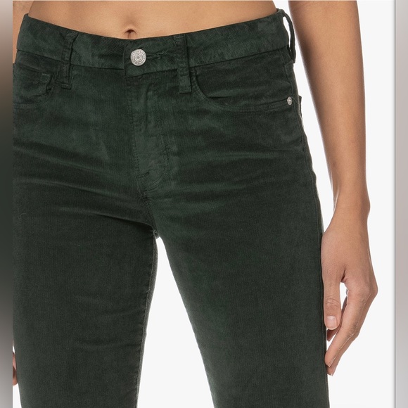 FRAME Le Mini Boot Ribbed Pine Green Velvet Pants Size 23 NWT - Picture 3 of 15